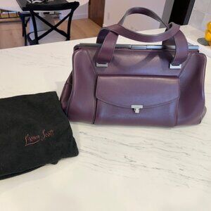 RARE L'Wren Scott Eggplant Leather Handbag Shoulder Purse